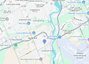 Thumbnail 2 of 3 - A map shows a section of Ottawa with various landmarks and streets.