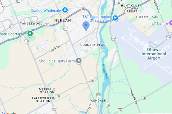 A map shows a section of Ottawa with various landmarks and streets.