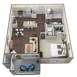 1Bed 1Bath A 1 Unit floorplan at Aventura at Forest Park, St. Louis, MO