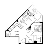 1 bed 1 bath E at Purl Apartments, San Diego