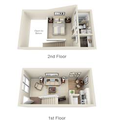 Floor Plan 1 Bed Loft