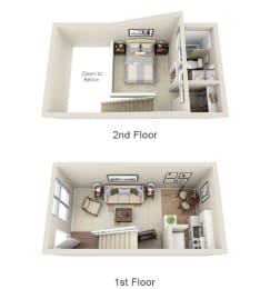  Floor Plan 1 Bed Loft