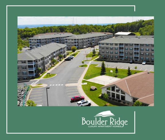 an aerial view of the boulders ridge apartments