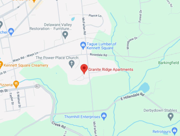 a map of the power place church area with points of interest