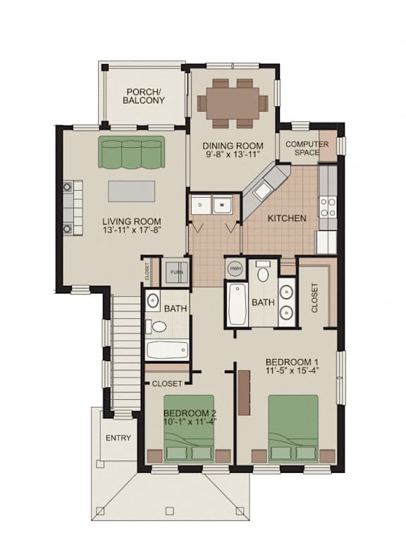 Oakland C (2nd Floor Treeview on Hidden Farm)  at Claremont Apartments, Exton, 19341