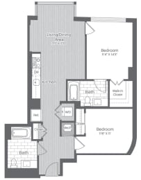  Floor Plan 2 Bed/2 Bath-B18