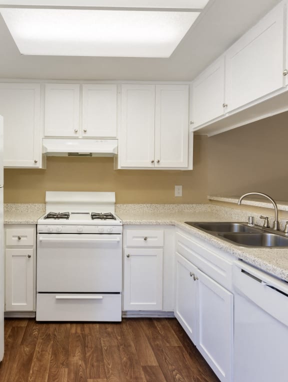 Classic White Kitchens at Riverwalk Apartments, Riverside, California