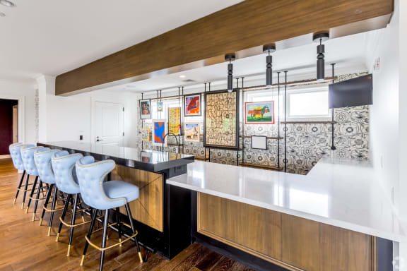 Eat-In Table With High Chairs In Clubhouse at Park Kennedy, Washington