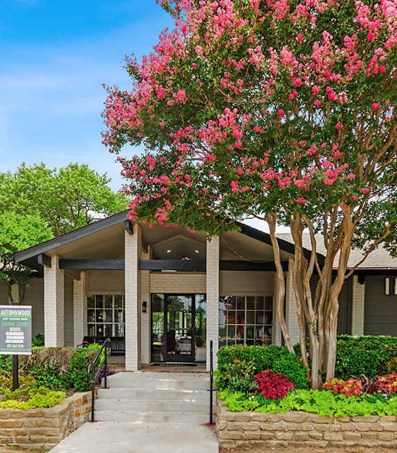 Exterior Community Building at Autumnwood Apartments located in Arlington, Texas.