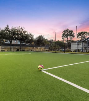 Community Soccer Field with Nets at Retreat at Crosstown Apartments in Riverview, FL-SMLAM.