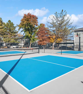 Community Pickleball Courts with Nets at Overlook Point Apartments in Salt Lake City, UT-SMLAM.