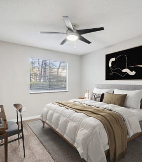 Model Bedroom with Carpet at Westland Park Apartments in Jacksonville, FL-SMLAM.