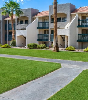 Beautifully landscaped exterior at Agave at Twenty Two apartments