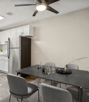 Dining room and kitchen at Paramont apartments