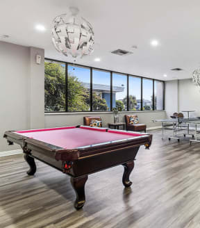Game room with pool table at Madison Park
