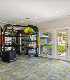 Fitness center at Bridges at Bayside Apartments in St. Petersburg, Florida