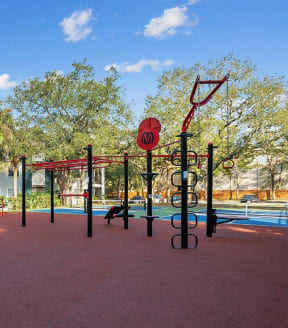 Outdoor fitness park at Caribbean Breeze Apartments in Tampa, Florida