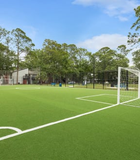 Community Soccer Field with Nets at Heron Walk Apartments in Jacksonville, FL-SMLAM.
