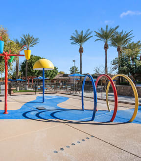 Outdoor splash park at Saratoga Ridge, Phoenix, AZ
