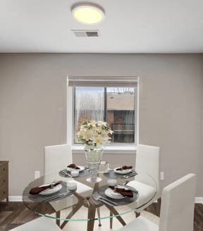 Model dining room at Spring Forest Apartments in Raleigh, NC