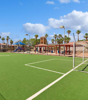 Community Soccer Field with Nets at Stonegate Apartments in Las Vegas, NV-SMLAM.