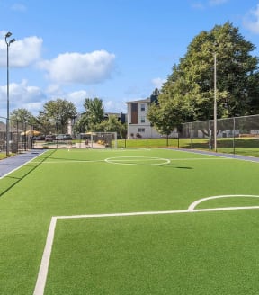 Community soccer field at Waterfront Apartments in Lakewood, Colorado