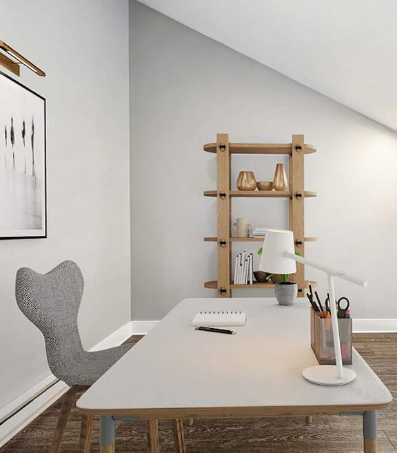 Model Upstairs Loft with Wood-Style Flooring at Fox Valley Villages Apartments located in Aurora, IL-SMLAM.