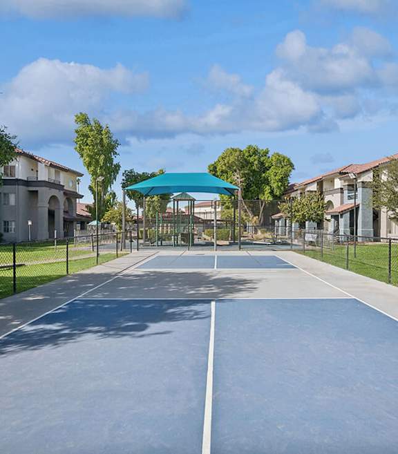 Community Pickleball Courts with Nets at Stillwater Apartments in Glendale, AZ-SMLAM.