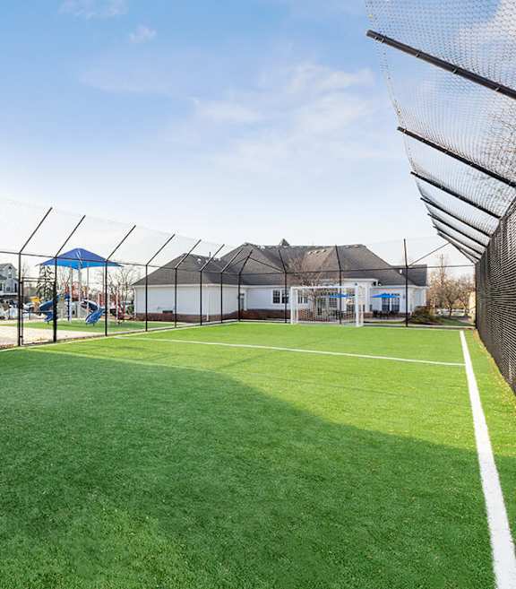 Community Soccer Field with Nets at Fox Valley Villages Apartments located in Aurora, IL-SMLAM.