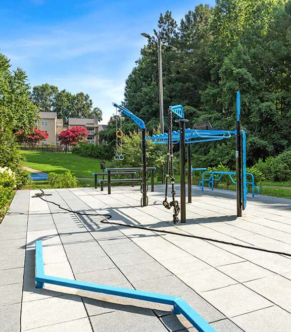 Outdoor Fitness Equipment at Element 41 Apartments located in Marietta, GA-SMLAM.
