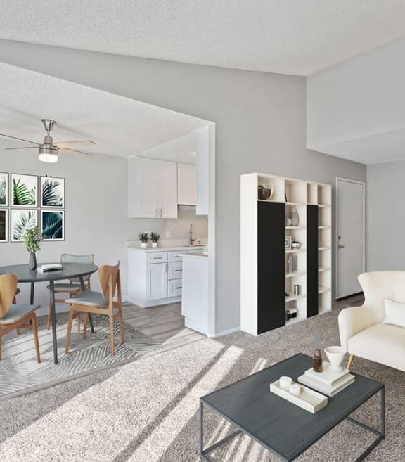  Model Living Room with Carpet at Bridges on Sunset Apartments located in Suisun City, CA-SMLAM.