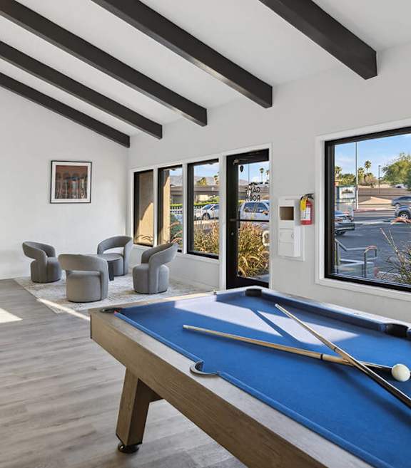 Community Clubhouse with Game Tables at Tanque Verde Apartments located in Tucson, AZ-SMLAM.