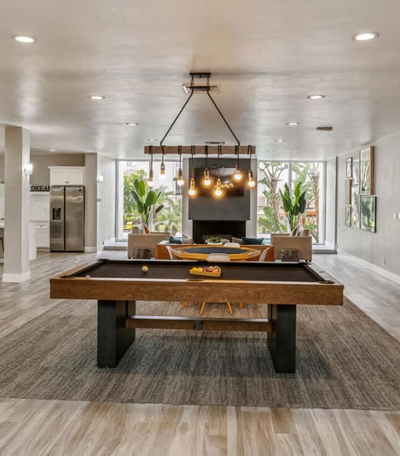 Pool table in the clubhouse at Crystal View