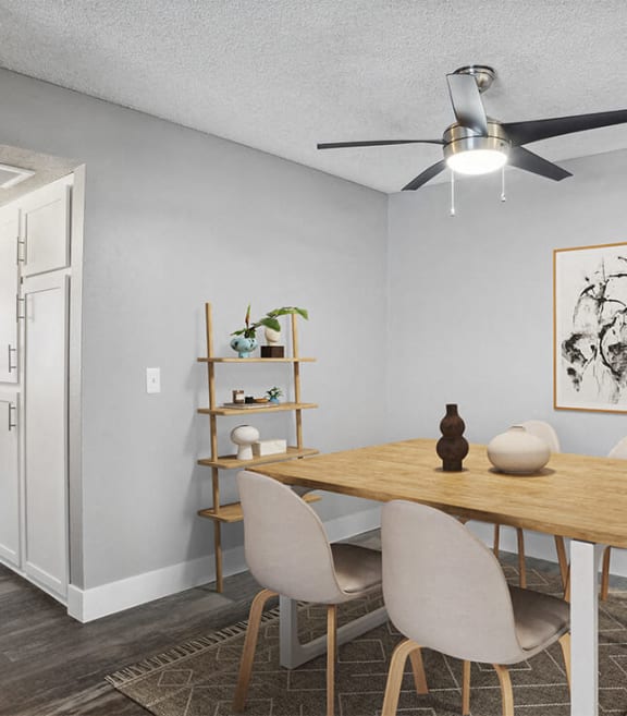 Model apartment dining room.
