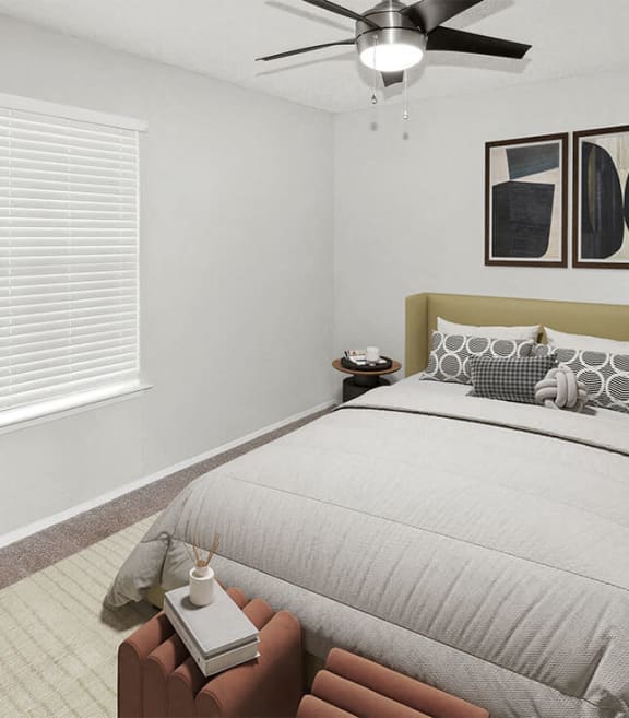 Model apartment bedroom