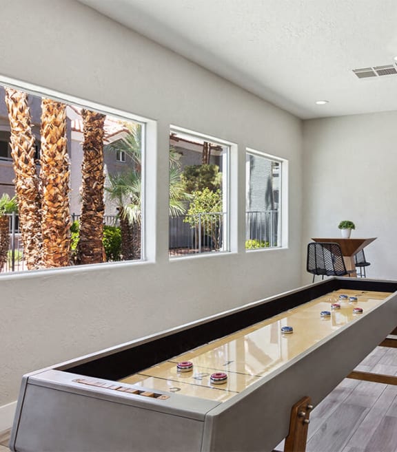 Game room at Verraso with shuffleboard