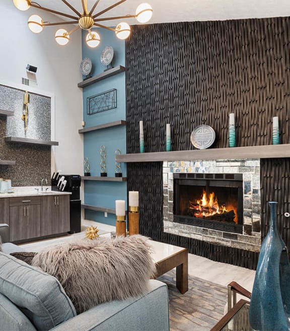 Clubhouse lounge area at Brookstone apartments