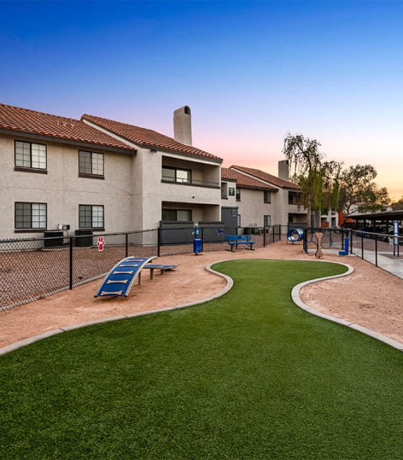 Community dog park at Lore South Mountain, Phoenix, Arizona