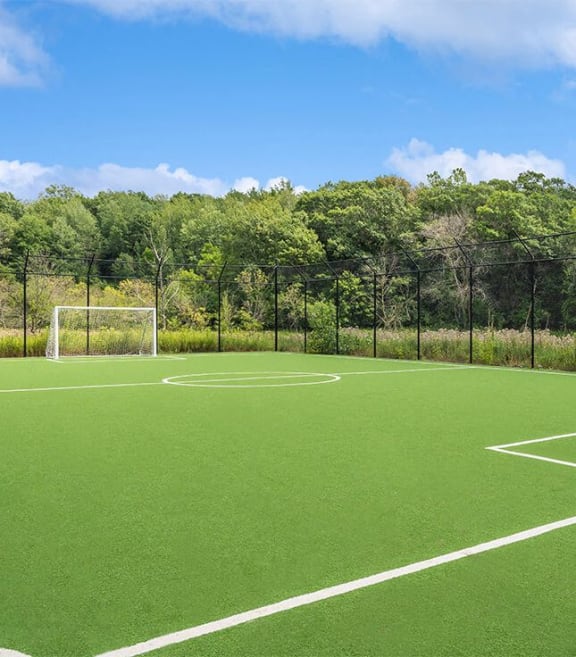 Soccer field at Elevate on Parkway apartments