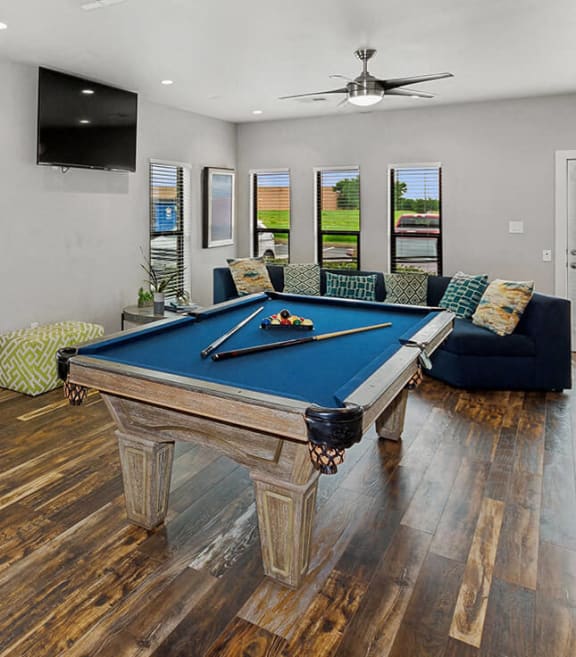 Pool table in the clubhouse