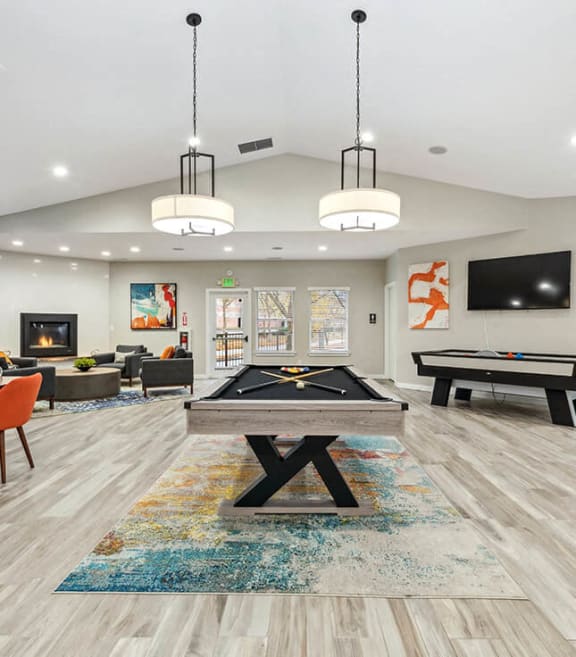 Community  clubhouse with pool table