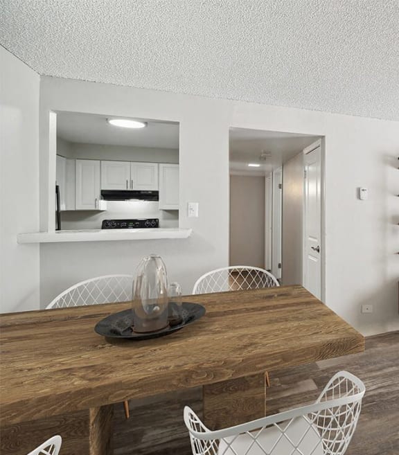 Model apartment dining room.