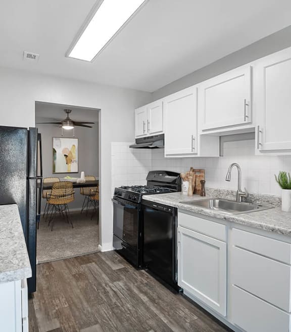 Model kitchen at The Gateway Apartments in Gaithersburg, Maryland