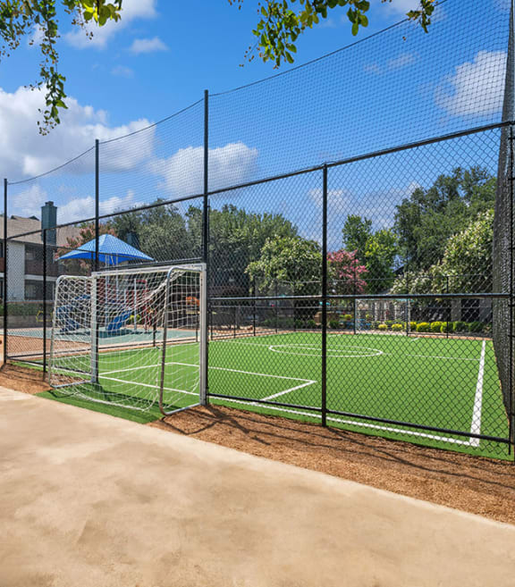 Soccer field at Bridges at Deer Run Apartments in Dallas, TX.