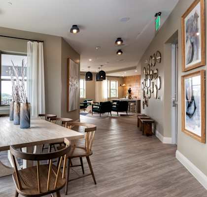 Modern Living Room at The Flats at West Alabama, TX, 77027