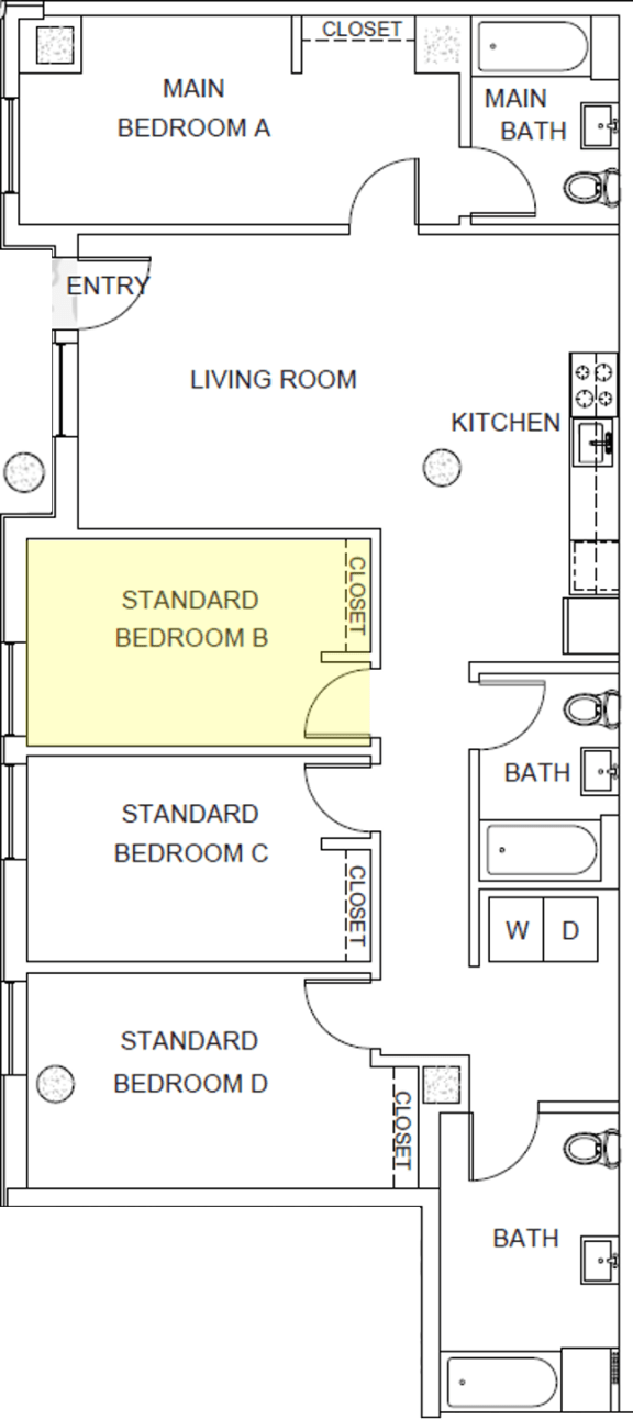 Olive Floor Plan Standard Room B