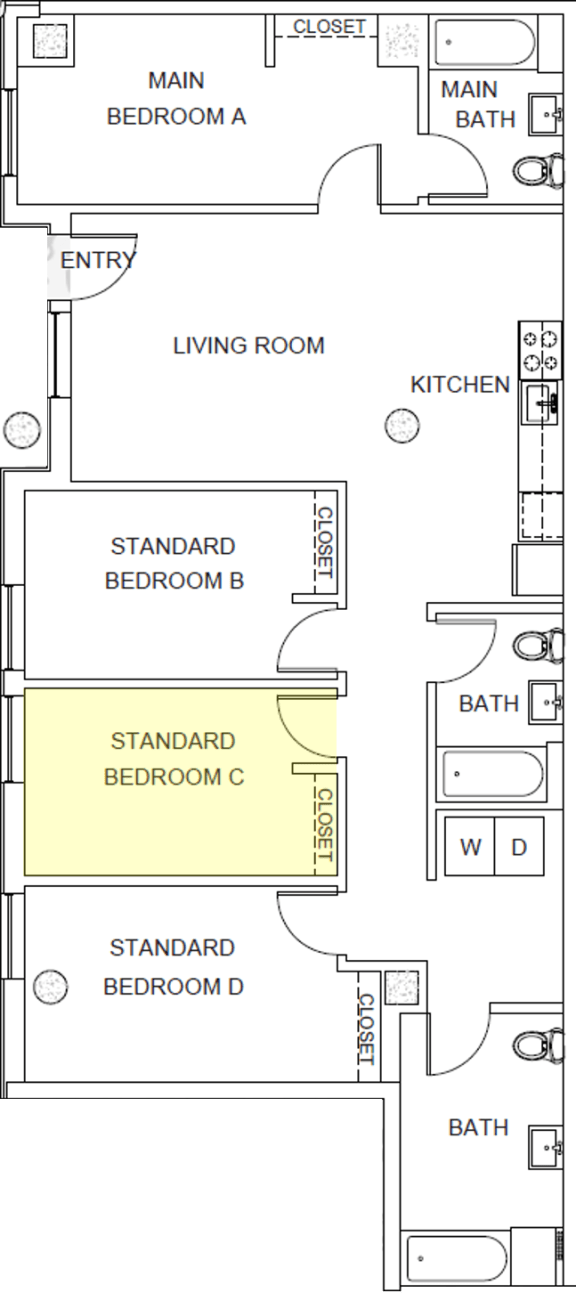 Olive Floor Plan Standard Room C