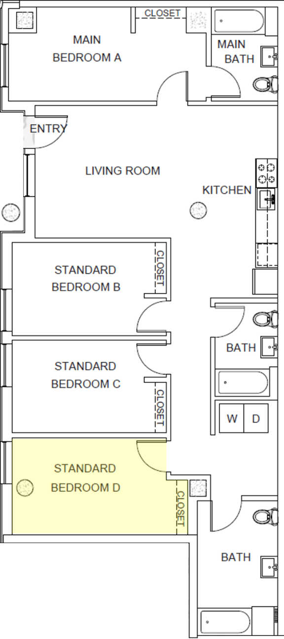 Olive Floor Plan Standard Room D