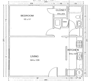  Floor Plan 1 Bedroom