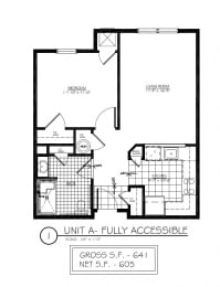  Floor Plan 1 Bedroom